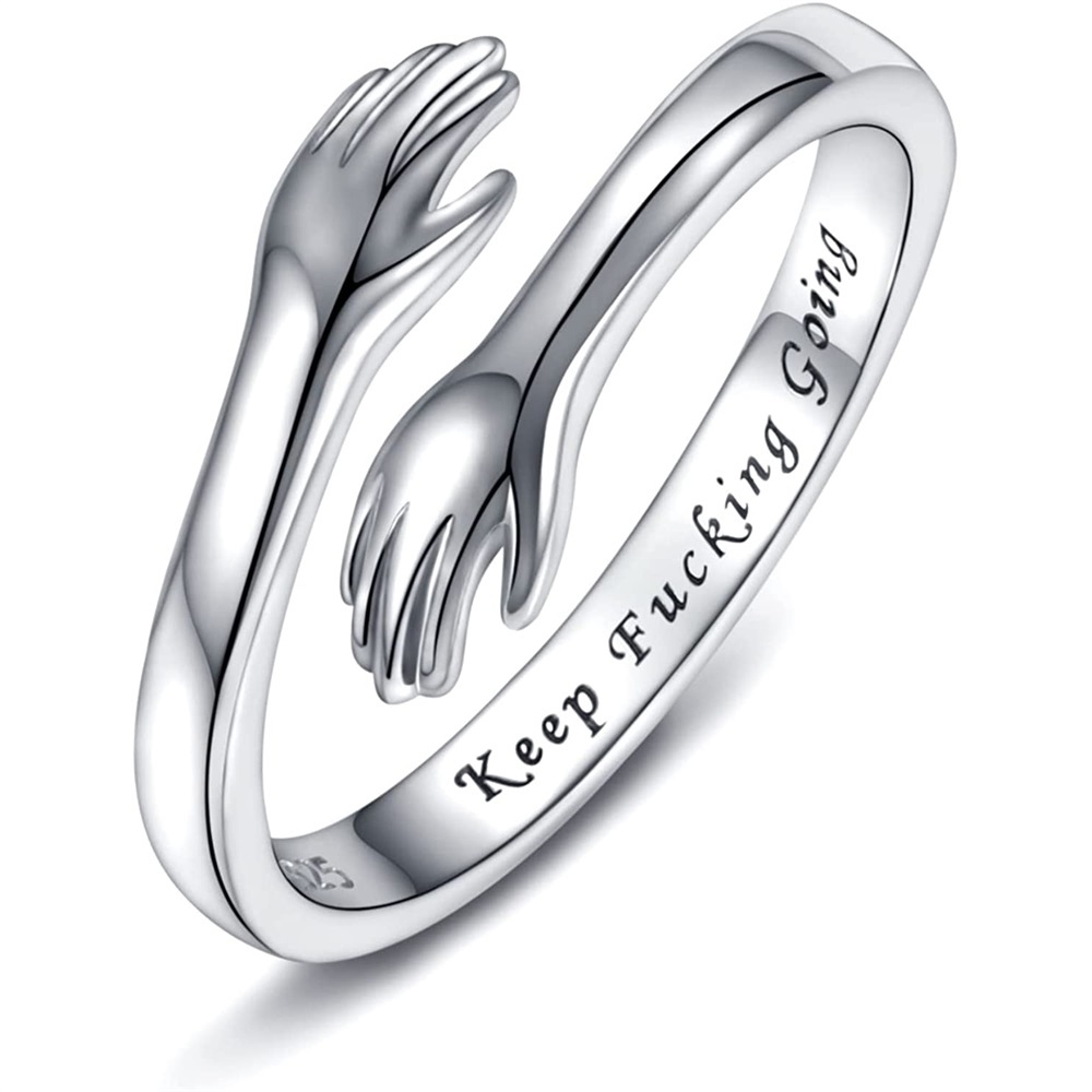 Mother’s Day Gift 2023 Couple Hug Ring Love Style Rings for Her or Him-Jessemade AU