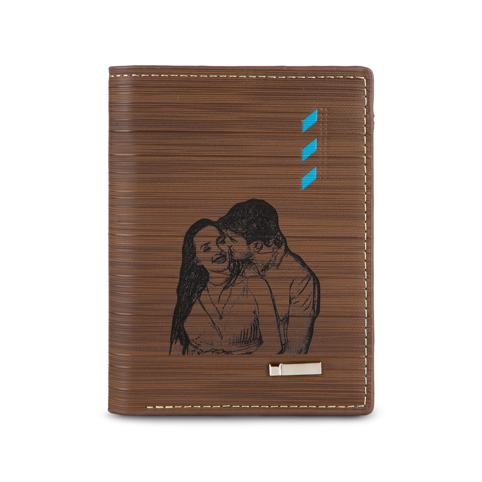 Personalised Leather Wallet Engraved Photo Folding Wallet Short Purse Love Gifts For Him-Jessemade AU
