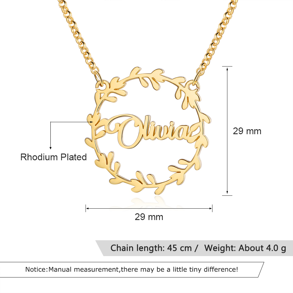 Christmas Wreath Name Necklace Personalised 1-4 Name Necklaces-Jessemade AU