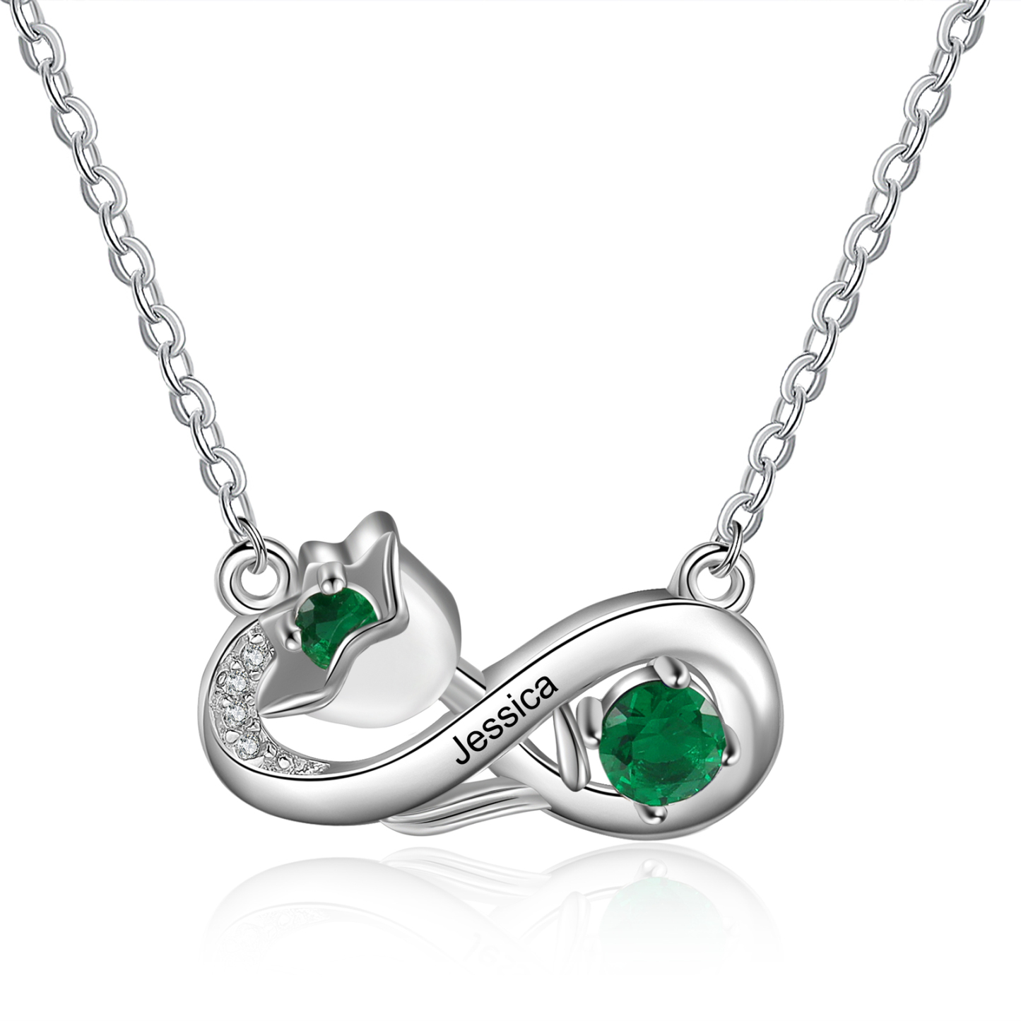 Personalised May Birthflower Necklace With Birthstone Gift For Women-Jessemade AU