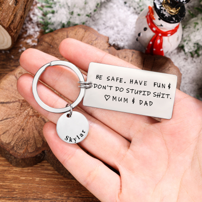 Personalised Name Don't Do Stupid Keychain for Teenager New Driver Gift-Jessemade AU
