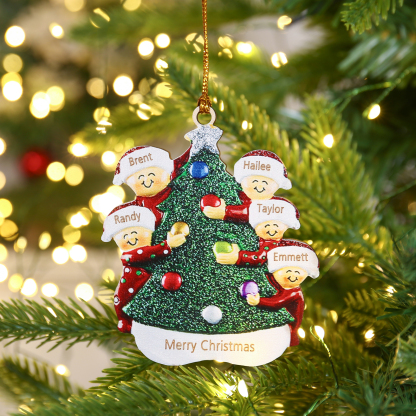 5 Names - Personalised Wooden Christmas Ornaments Custom Text & Name Xmas Pendant Gifts for Family-Jessemade AU