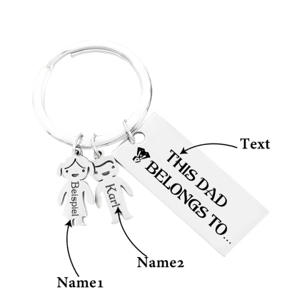 2 Names-Personalised 2 Children's Name Keychain Gift for Mum Dad-Jessemade AU