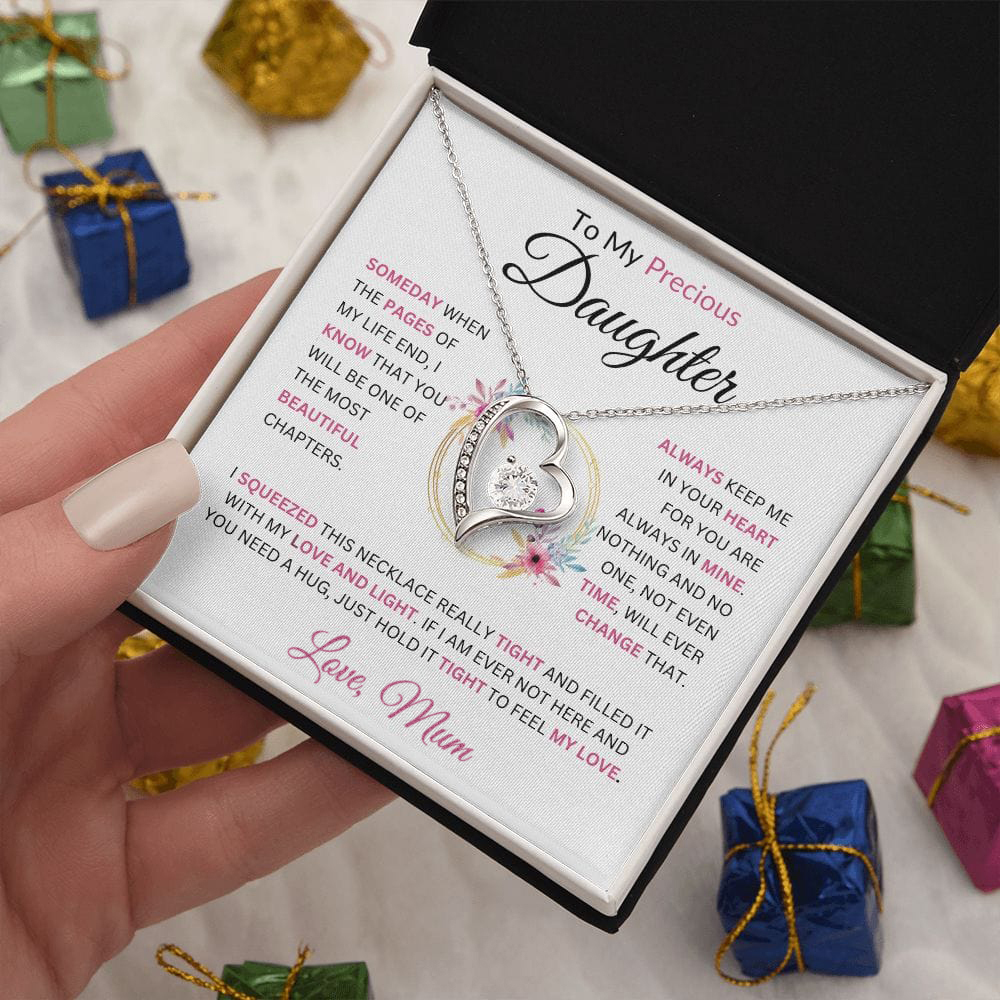 To My Daughter Heart Necklace Mum to Daughter Necklace Birthday Gift for Her - Always Keep Me In Your Heart For You Are Always In Mine-Jessemade AU