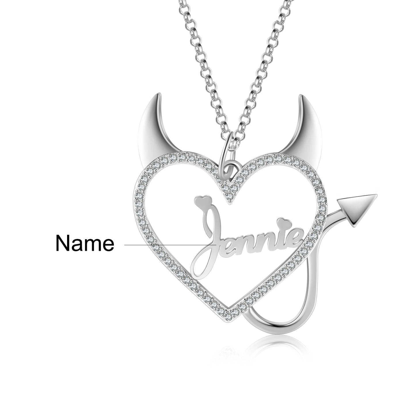 Personalised Heart Necklace Custom 1 Name Necklace Gift For Women-Jessemade AU