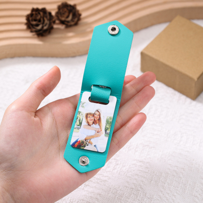 Personalised Photo Keychain Custom Text Leather Keyring Couple Keychain Gifts for Him/her-Jessemade AU