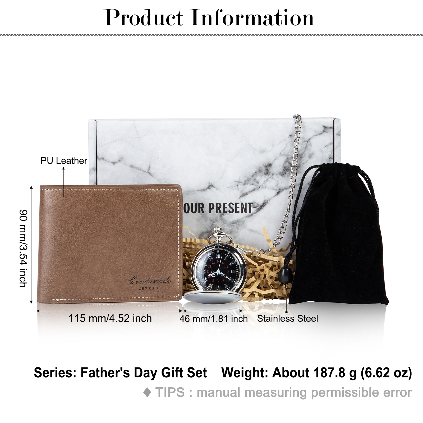 Pocket & Watch & Wallet Gift Set For Him-Jessemade AU