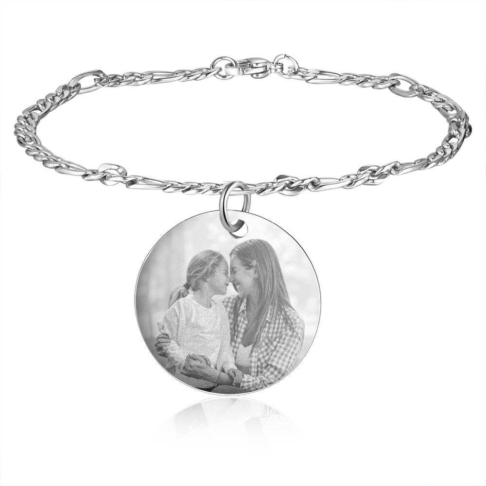 Personalised Photo Bracelet Customised Round Charm Bracelet Memorial Gifts For Her-Jessemade AU
