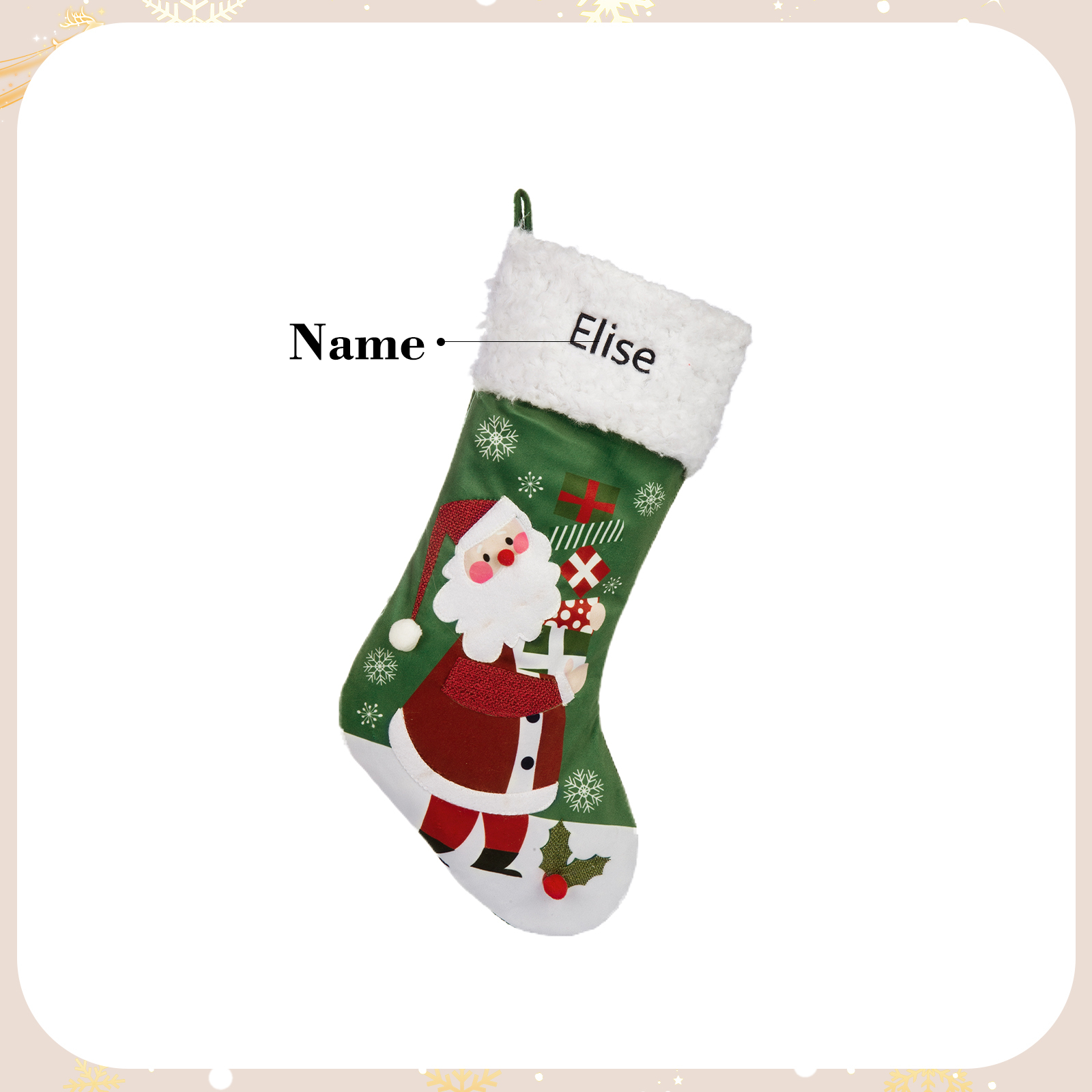 Customised 1 Name Christmas Stockings Ornaments Fireplace Decor Personalised Christmas Gifts for Family Friends-Jessemade AU
