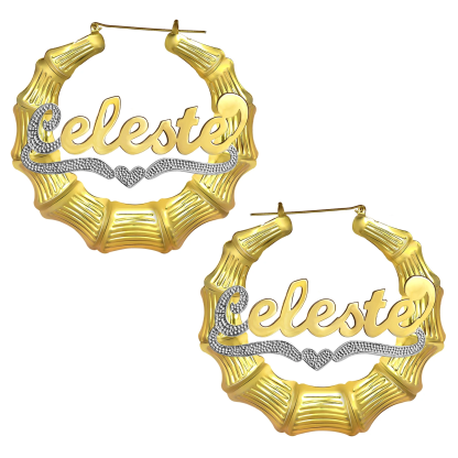 Personalised Gold Circle Hoop Name Earrings for Women-Jessemade AU
