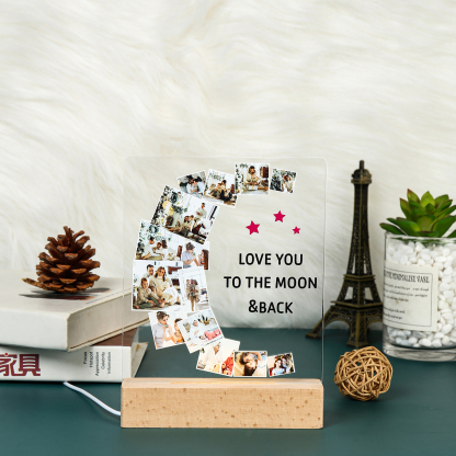 Personalised Family Photo Night Light Ornament Custom 14 Photos Bedroom Decor Home Decoration LED Light Personalised Photo Ornament-Jessemade AU