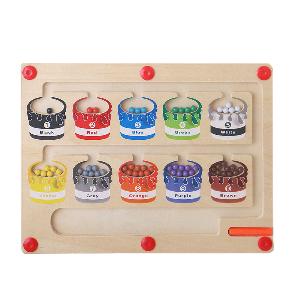 Magnet Maze Toy Wooden Magnetic Counting Board Set With Math Pen Number & Colour Maze Game Educational Toy Gift for Boys Girls-Jessemade AU