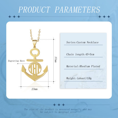 Anchor Letter Necklace Customised Necklaces Romantic Gift For Her-Jessemade AU