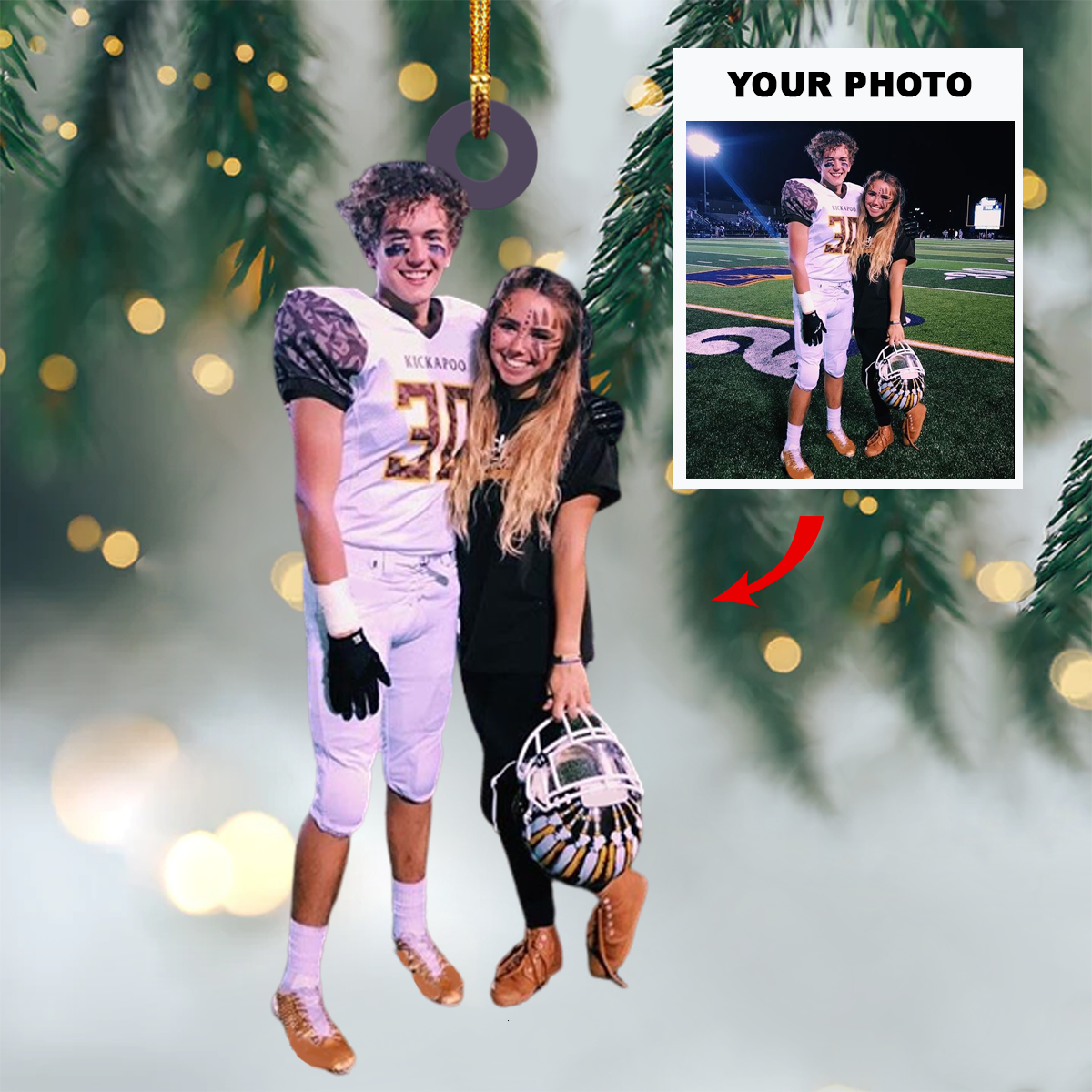 Personalised Acrylic Christmas Ornament Customised Photo Xmas Decor Gift for Couples-Jessemade AU