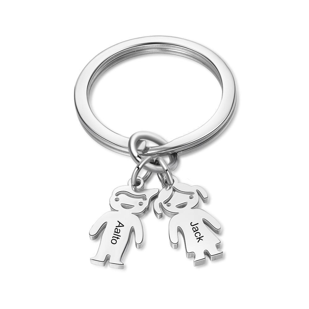 Personalised Kids Charm Keychain Custom 2 Names Key Chain Gifts For Mother-Jessemade AU