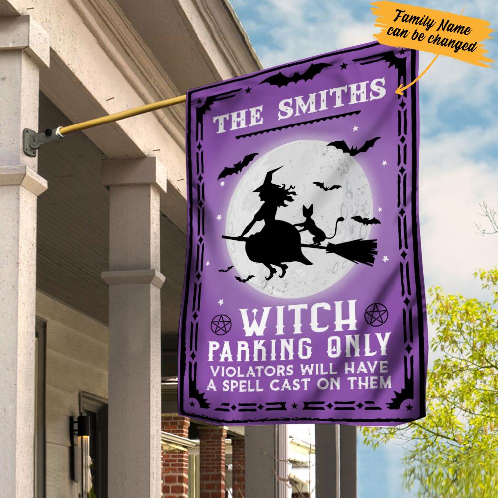 Personalised Witch Parking Only Halloween Garden Flag-Jessemade AU
