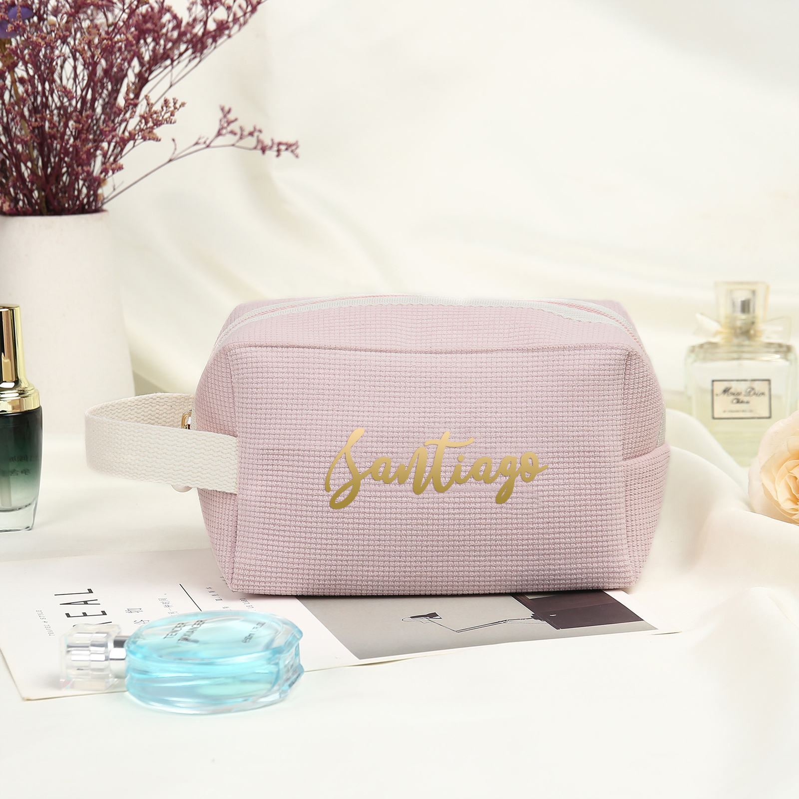 Personalised Name Cosmetic Bag Custom Makeup Bag Zipper Storage Bag Gifts for Ladies Girls-Jessemade AU