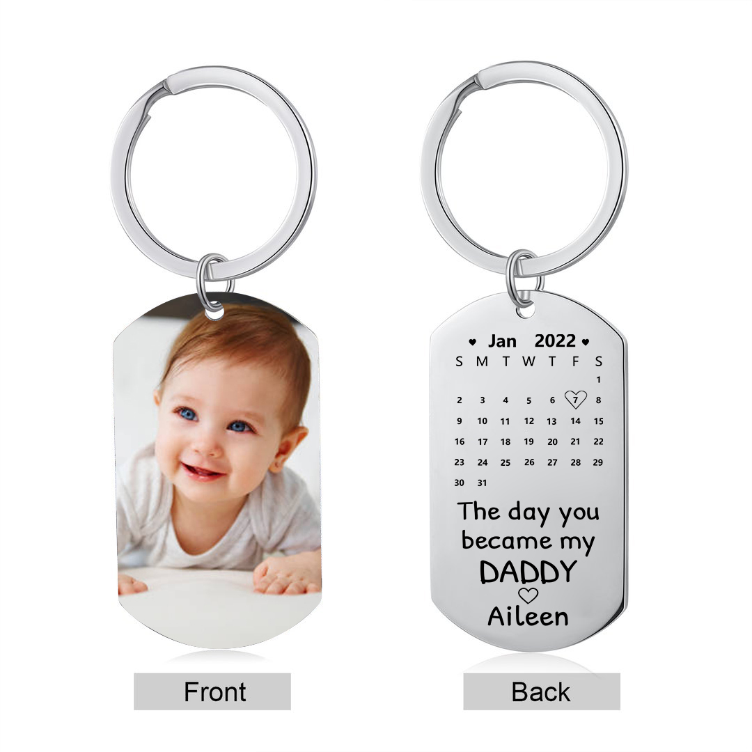 Personalised Calendar Keychain Custom Photo & Name Keychain Gifts For Daddy/Mommy/Mummy-Jessemade AU
