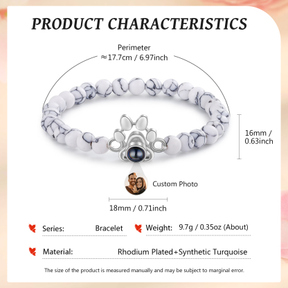 Personalised Dog Paw Projection Bracelet Customised Photo Bracelet Creative Gift for Her-Jessemade AU
