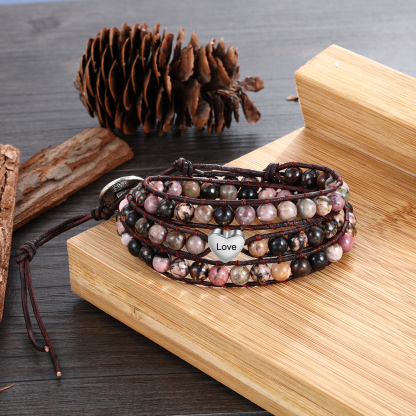 Personalised Multi-loop Stacking Bracelet Round Beads Men's Bracelet Gifts For Him-Jessemade AU