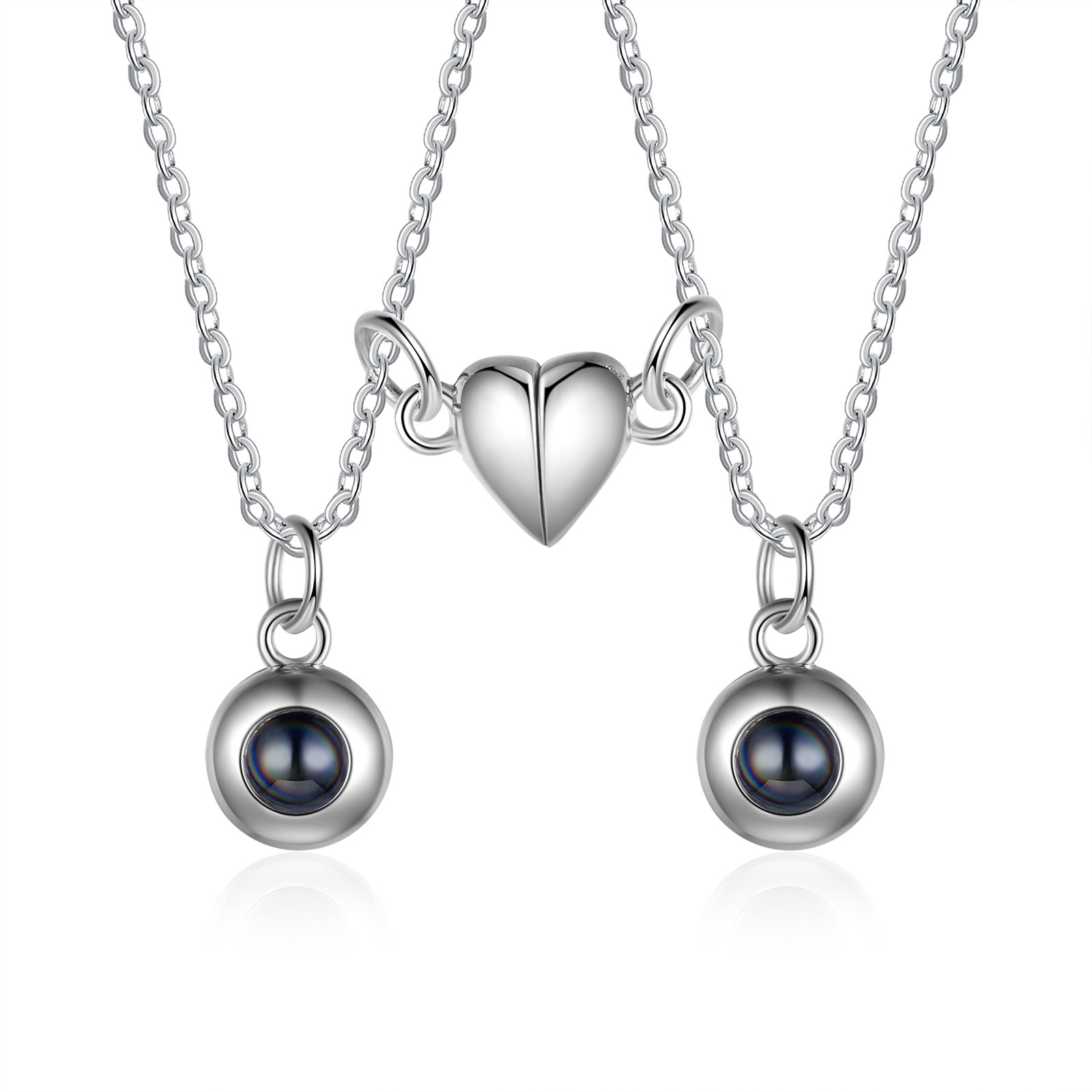 Personalised Photo Projection Necklace Magnetic Necklace Set Gift for Couples-Jessemade AU