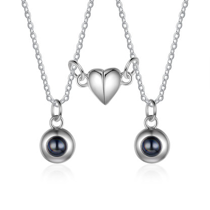 Personalised Photo Projection Necklace Magnetic Necklace Set Gift for Couples-Jessemade AU