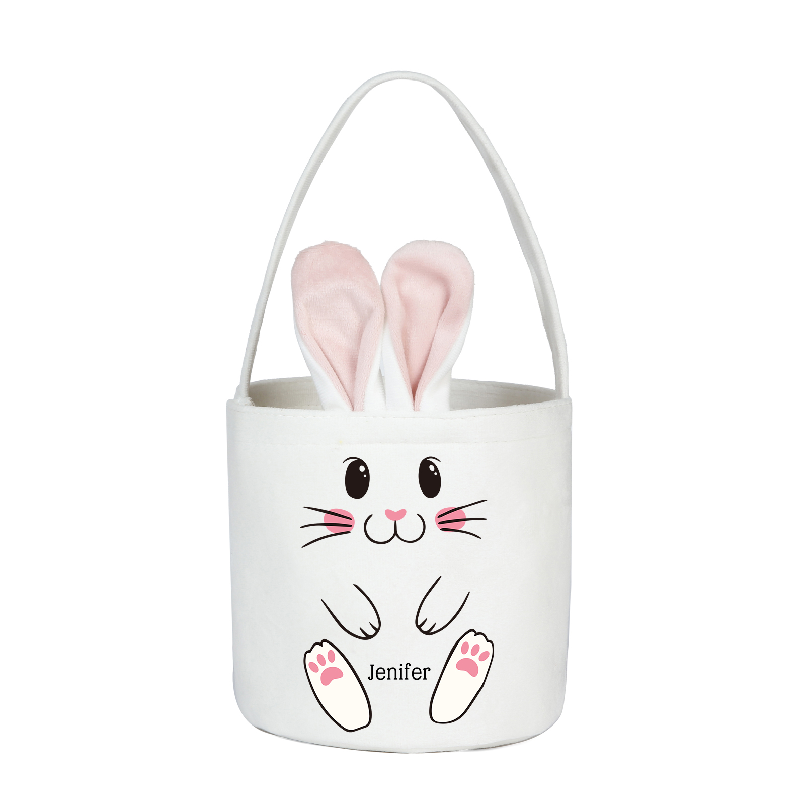 Personalised Bunny Tote Bag Customised With Name Bucket Bag Bunny Basket Easter Gifts-Jessemade AU