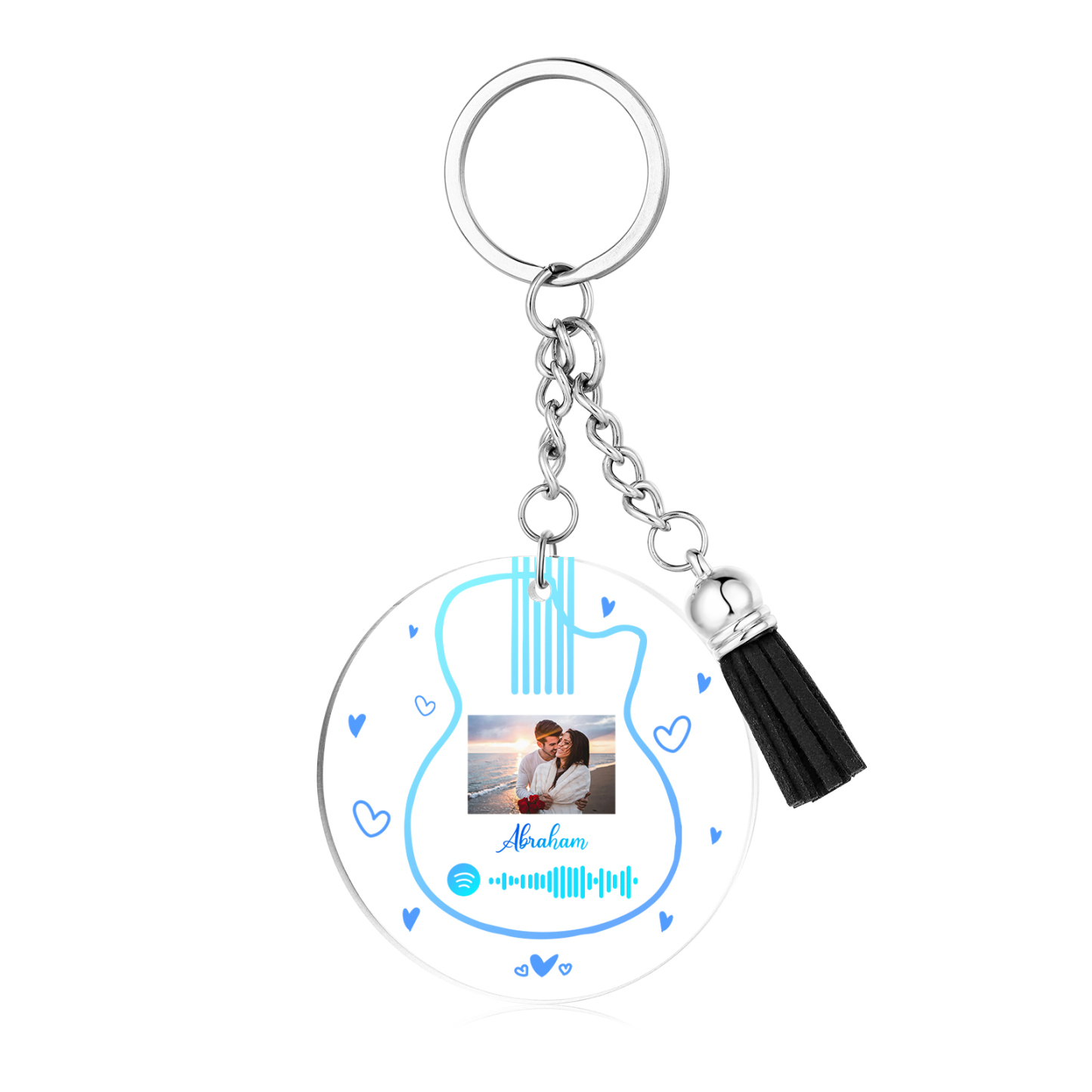 Personalised Spotify Code Keyring Custom Photo & Name Acrylic Scannable Music Keychain Valentine's Day Gift for Couples-Jessemade AU