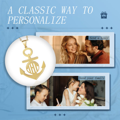 Anchor Letter Necklace Customised Necklaces Romantic Gift For Her-Jessemade AU