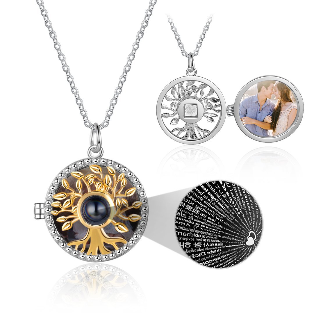 Personalised 100 Languages Projection Necklace Engraved  " I LOVE YOU"  Gifts For Her-Jessemade AU