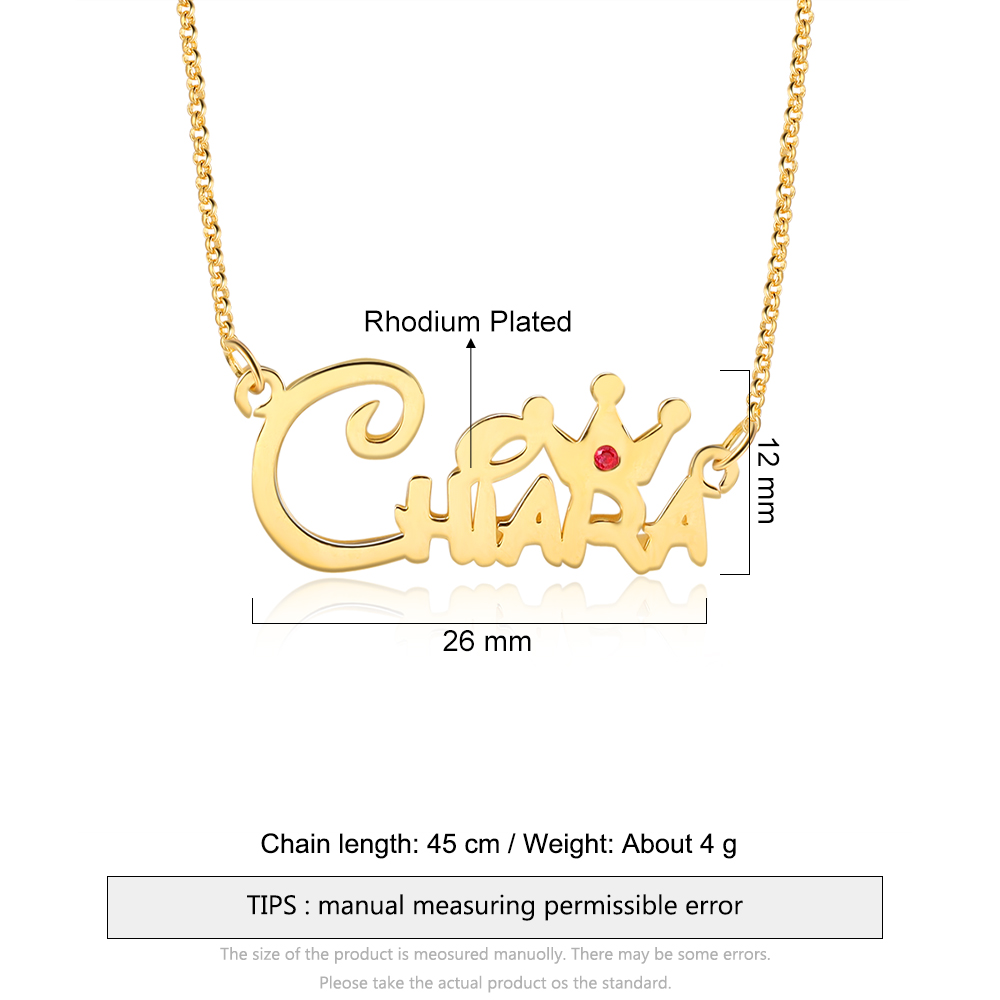 Personalised Crown Name Necklace Classic Jewelry Gift For Her-Jessemade AU