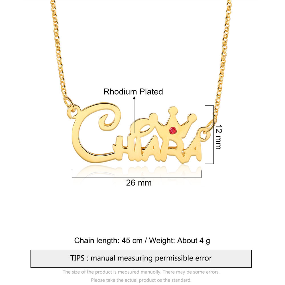 Personalised Crown Name Necklace Classic Jewelry Gift For Her-Jessemade AU