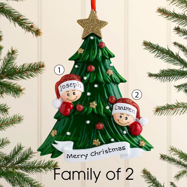 Personalised Family Christmas Ornament Custom 2 Names Hanging Ornament Gifts For Family