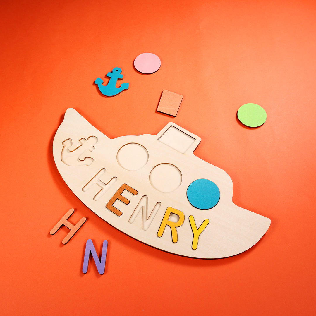 Personalised Kid's Wooden Name Alphabet Puzzle Toy for Toddlers Early Learning Child Toy-Jessemade AU