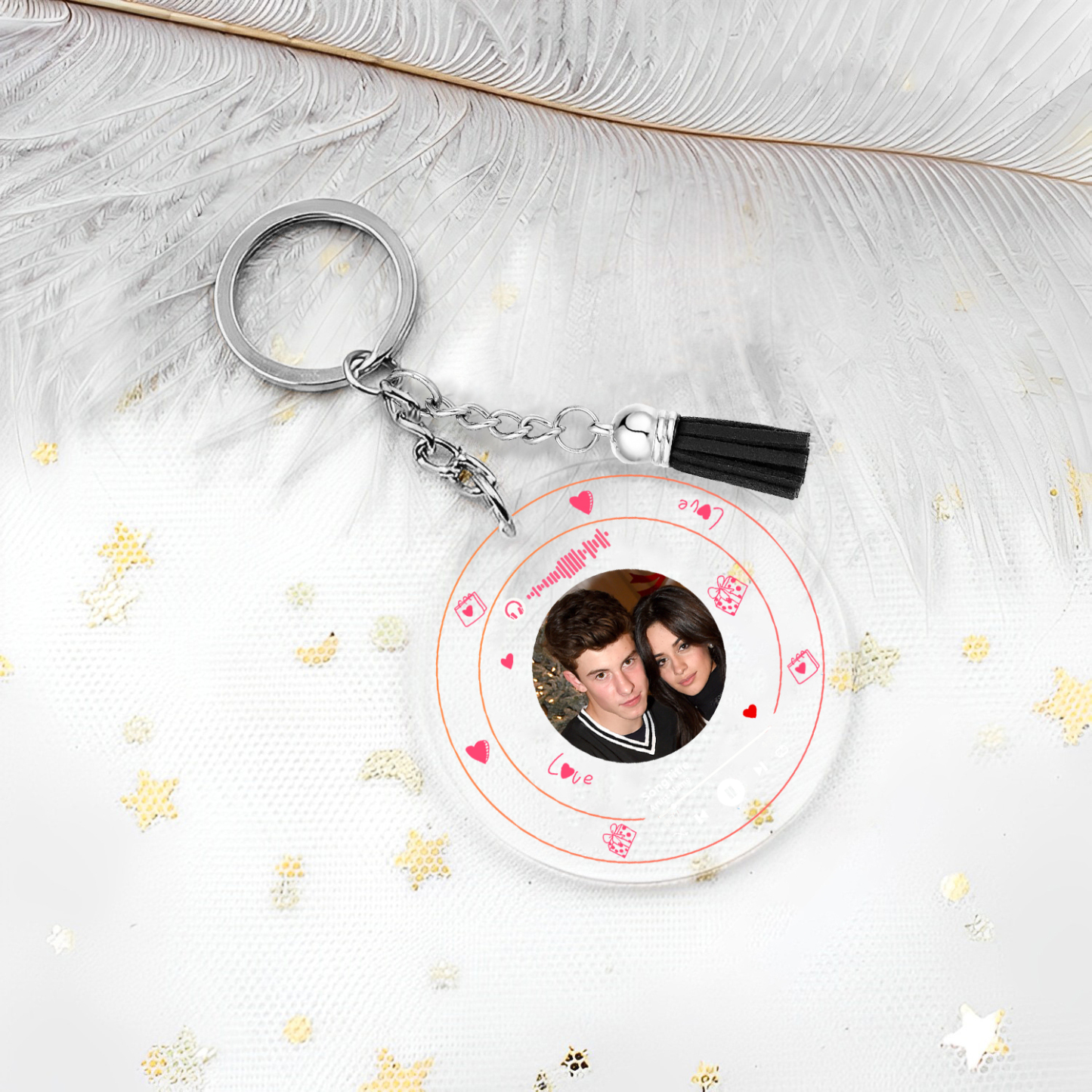 Personalised Spotify Code Keyring Custom Photo Acrylic Scannable Music Keychain Valentine's Day Gift for Couples-Jessemade AU