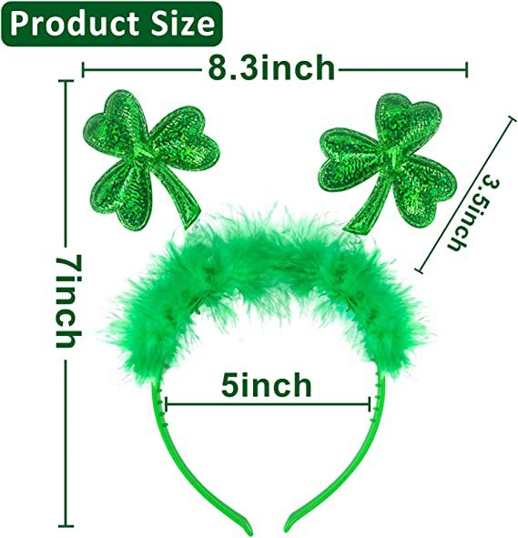 Green Headband Happy St. Patrick's Day Shamrock Headband Gift for Him/Her-Jessemade AU