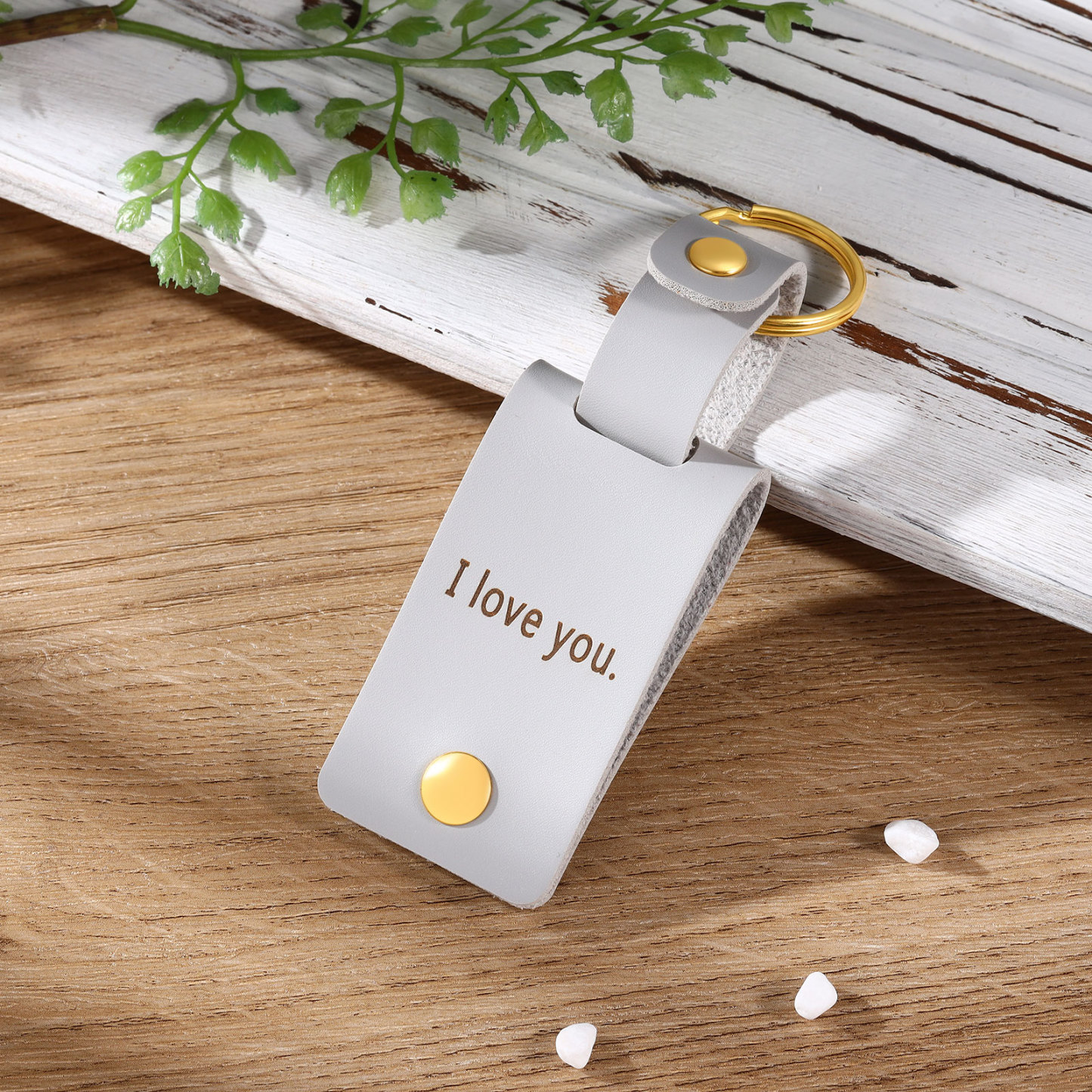 Personalised Photo Keychain Customised with Text Leather Keyring Couple Keychain Gift for Him/her-Jessemade AU