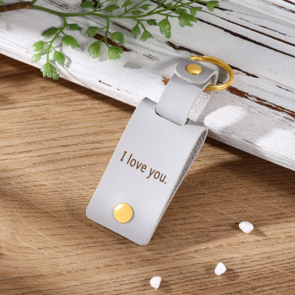 Personalised Photo Keychain Customised with Text Leather Keyring Couple Keychain Gift for Him/her-Jessemade AU