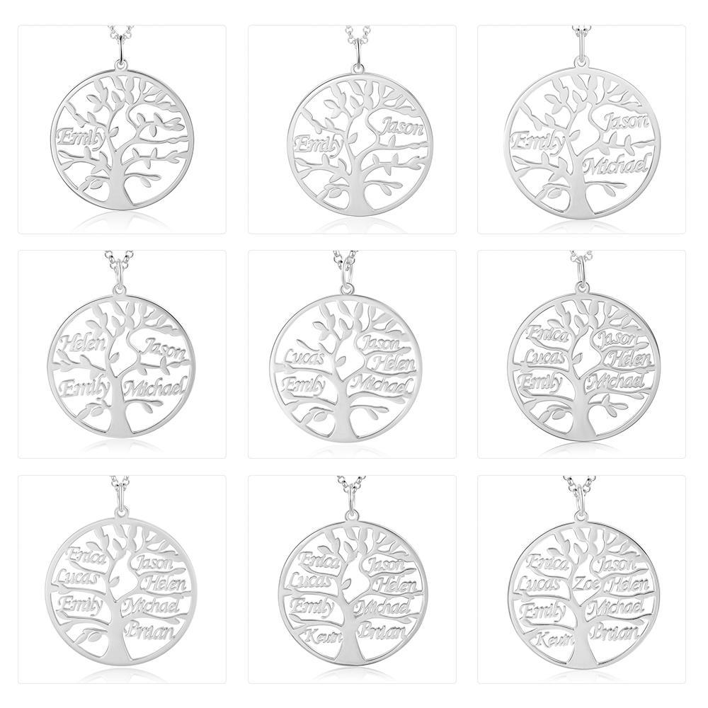 Personalised Family Tree Name Necklace Custom 7 Names Name Necklace-Jessemade AU