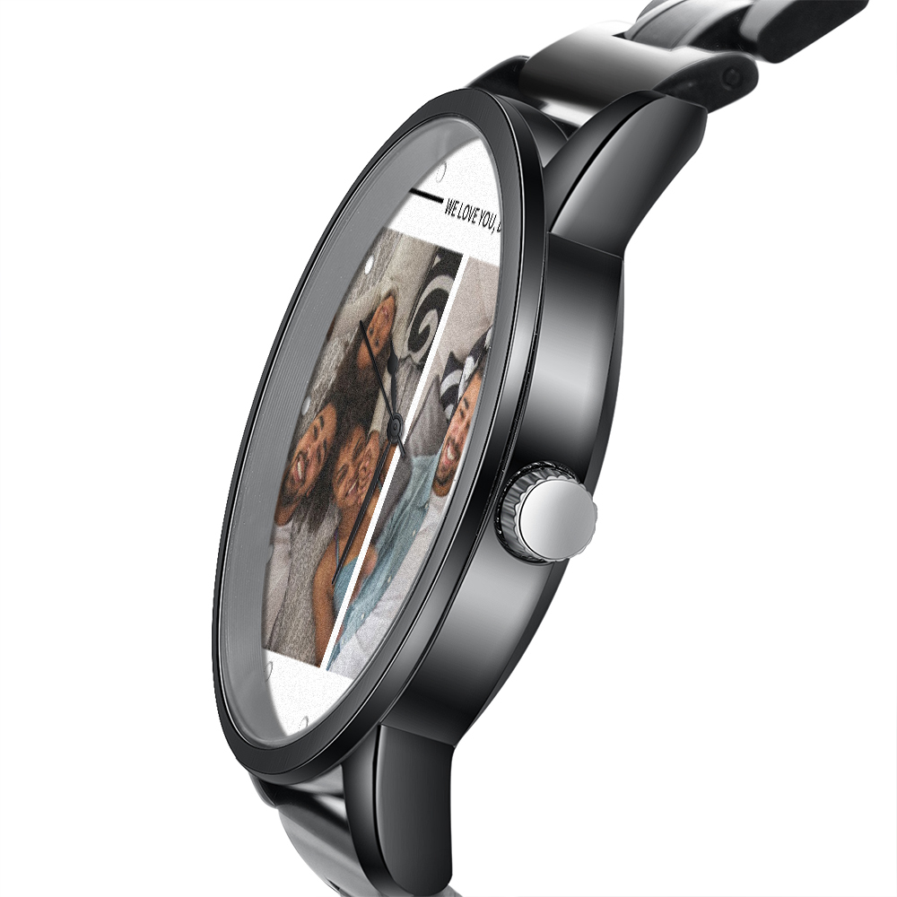 Personalised Photo Watch Custom 2 Photos Mechanical Watch Date Keepsake Gifts for Him-Jessemade AU