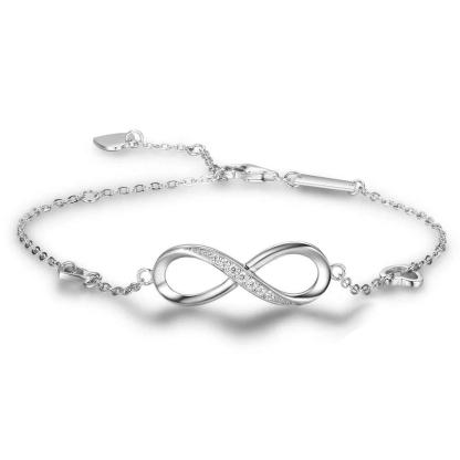 Adjustable  925 Sterling Silver Infinity Bracelets for Women-Jessemade AU
