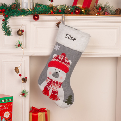 Customised 1 Name Christmas Stockings Ornaments Personalised Christmas Gray Gifts for Family Friends-Jessemade AU