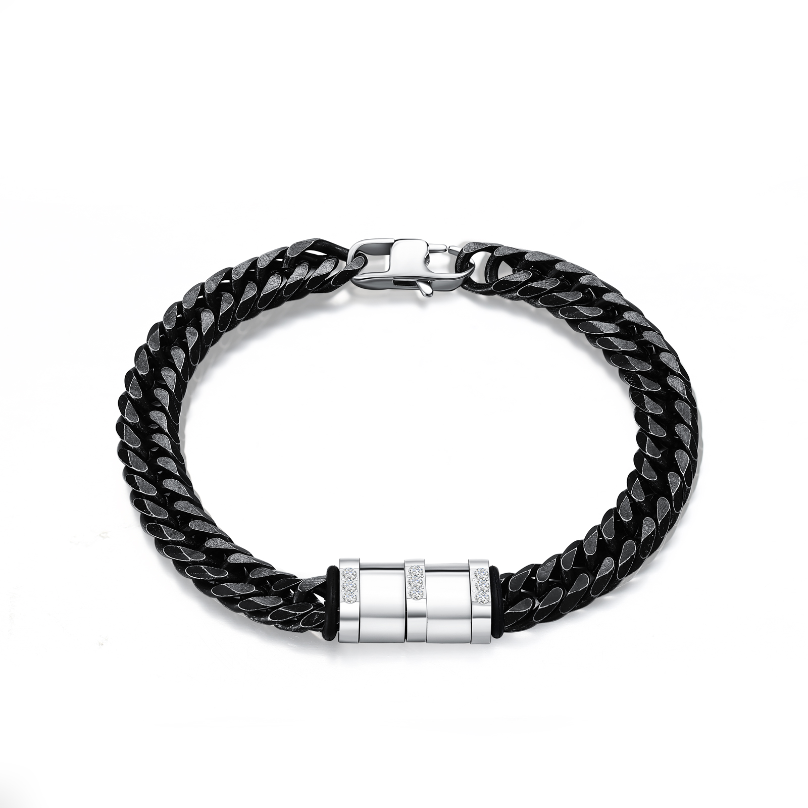 Personalised Black Stainless Steel Bracelet Custom 2 Names Men's Women's Bracelets For Couple-Jessemade AU