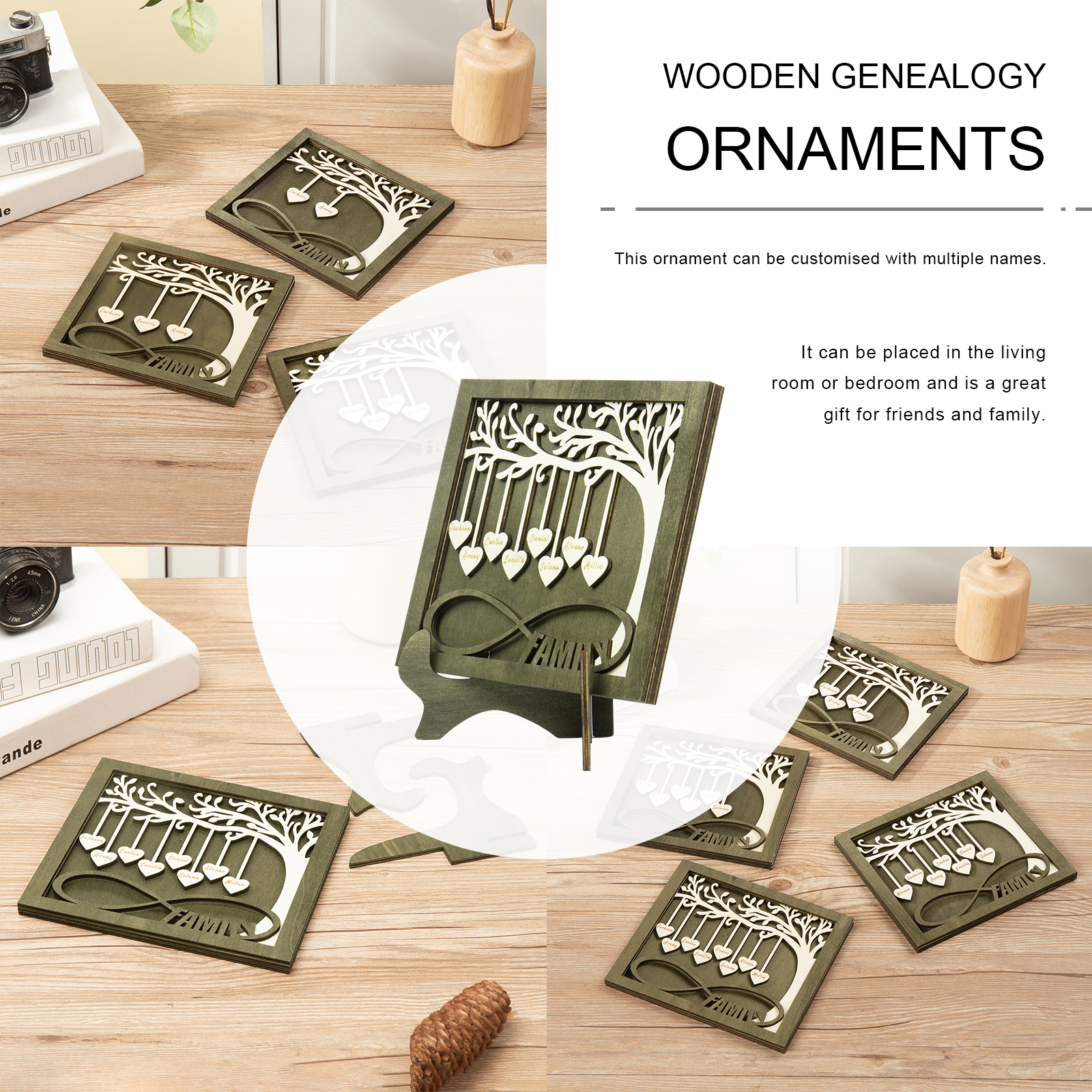 Custom Family Tree Sign with 8 Names Wooden Keepsake Gifts-Jessemade AU