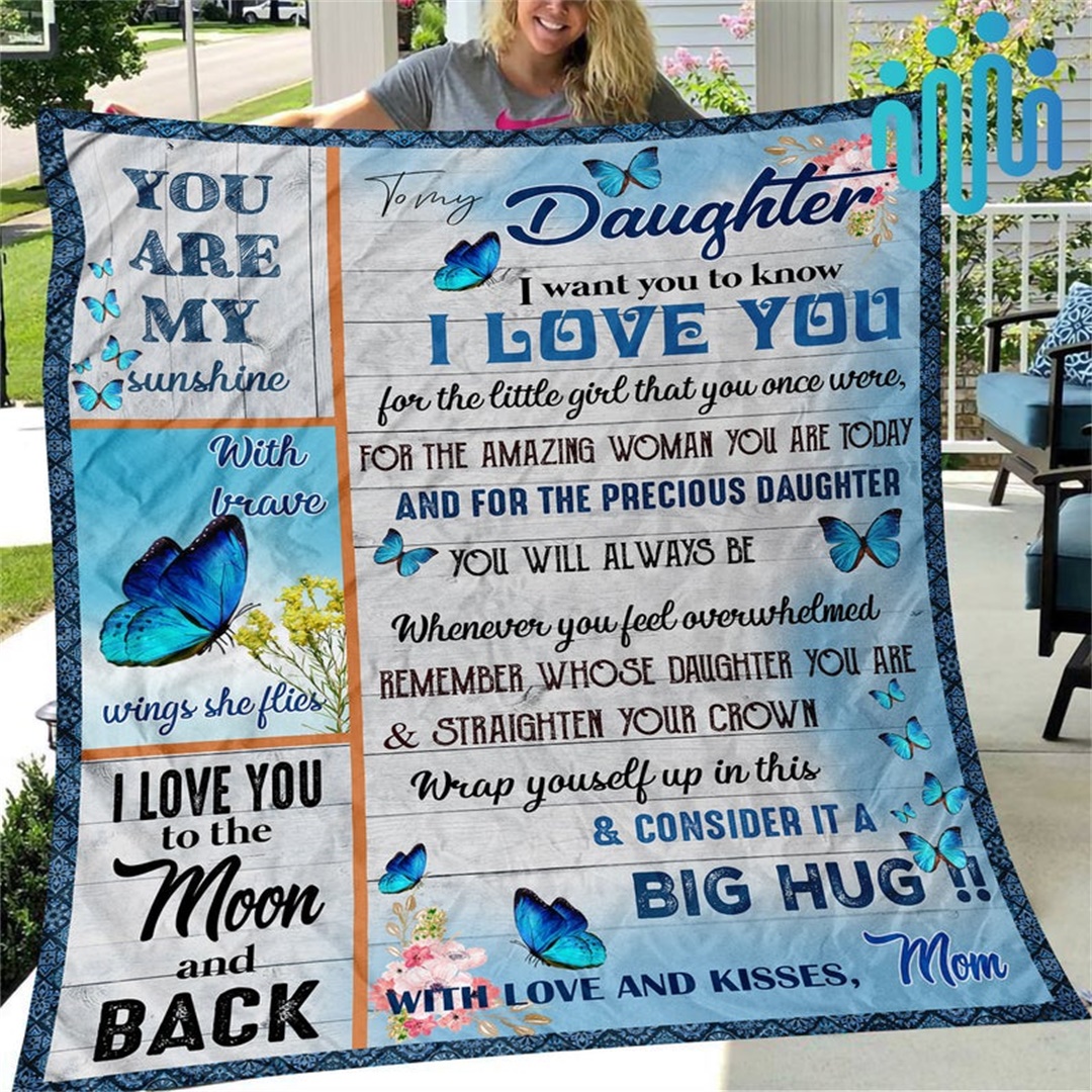 To My Daughter Straighten Your Crown Flannel Blanket-Jessemade AU