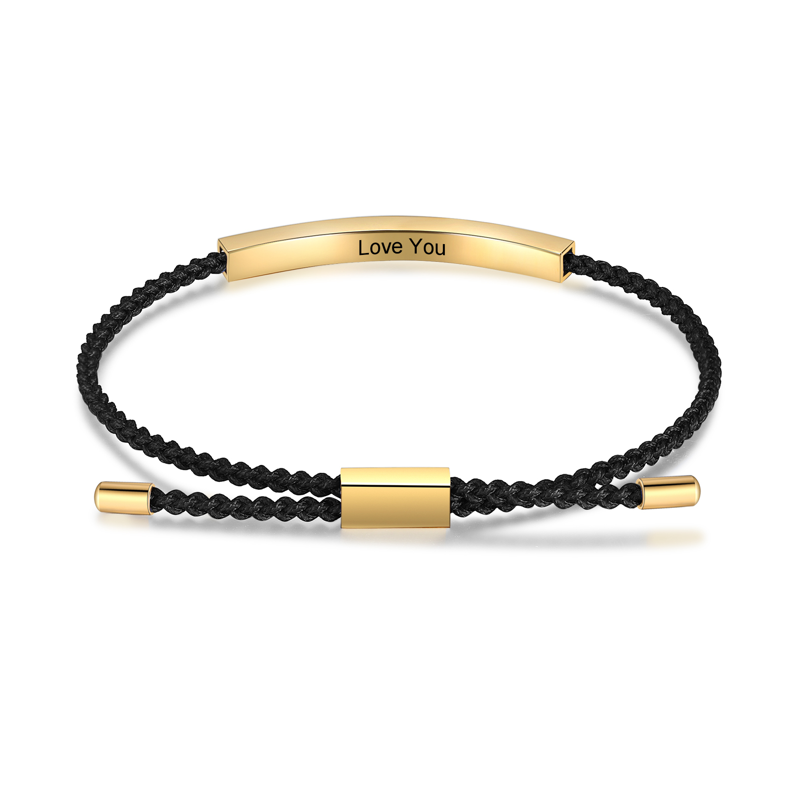 Personalised Braided Rope Bracelet Custom Name & Text Bar Bracelet for Her/Him-Jessemade AU