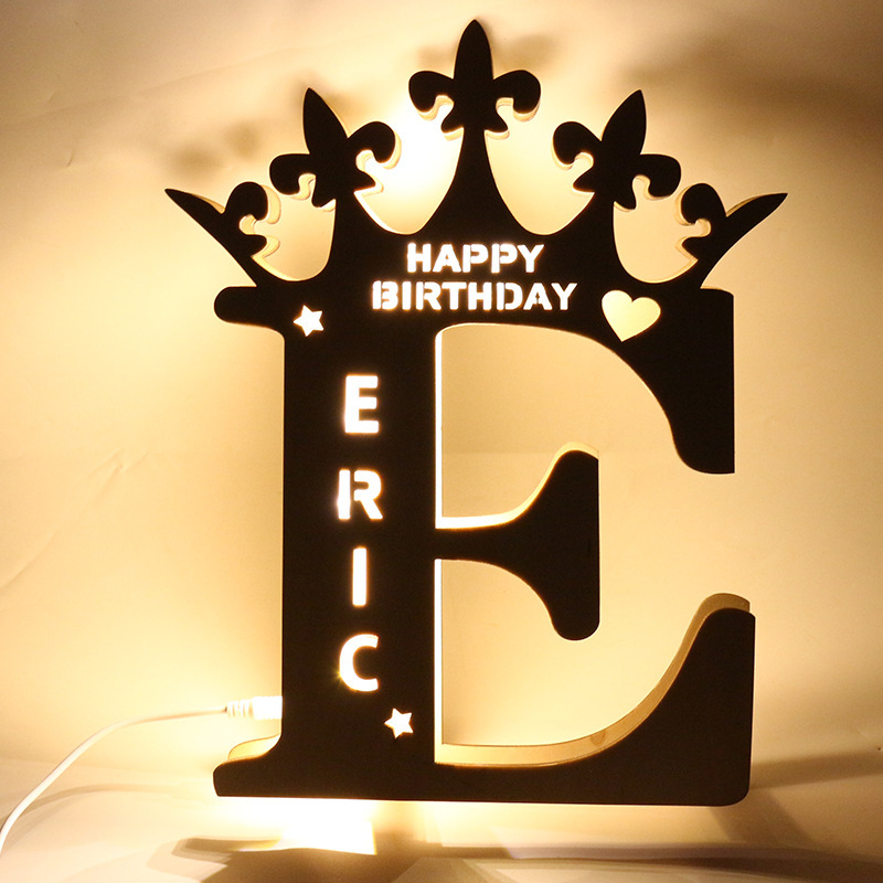 Personalised Name Crown Custom Letter Night Light best gift-Jessemade AU