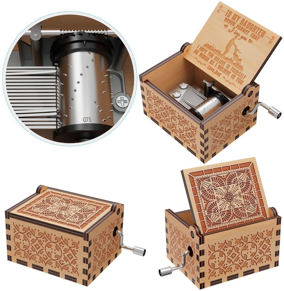 To My Daughter-Exquisite Wooden Music Box From Dad To Daughter-Jessemade AU