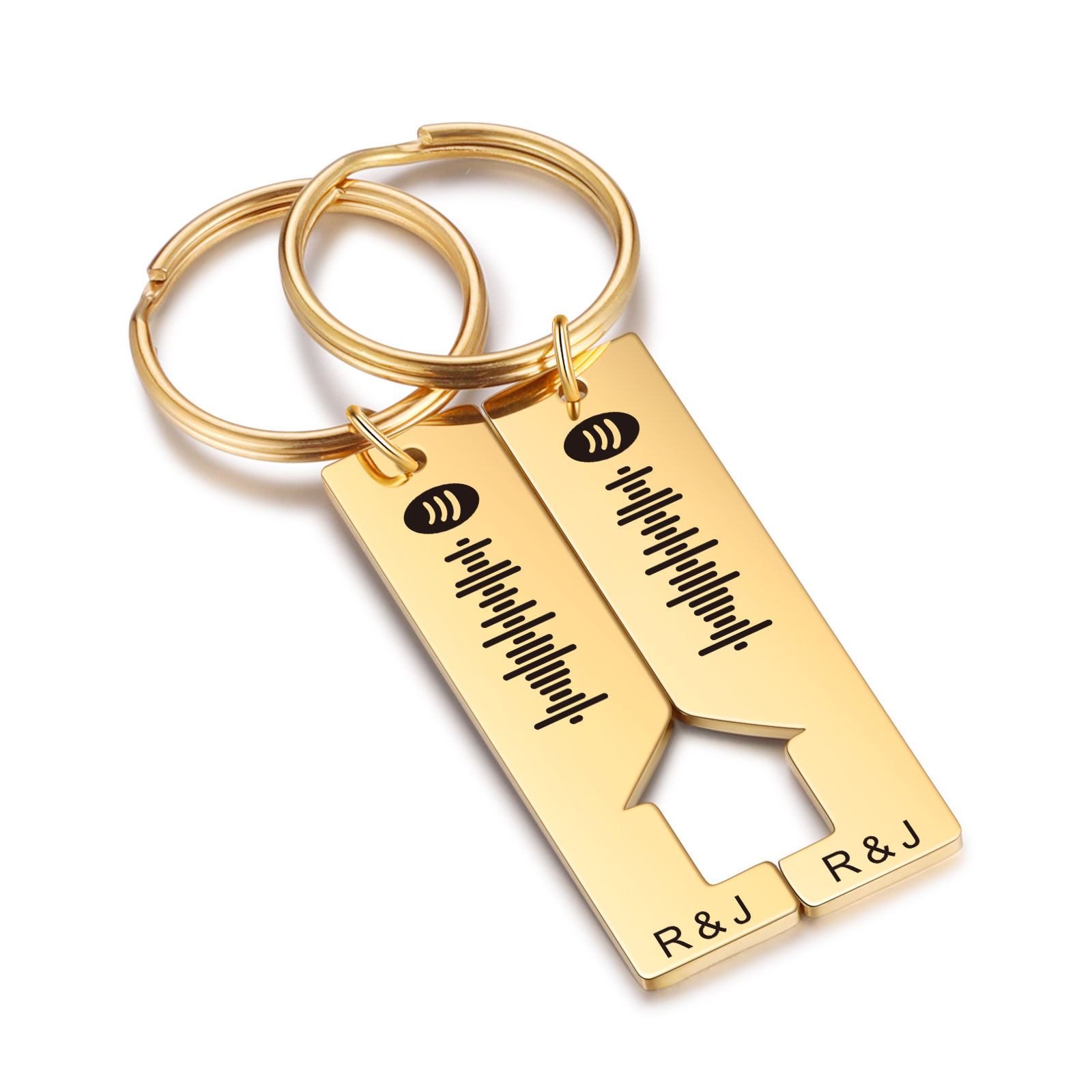 Personalised Spotify Code Keyring Custom 2 Letters Keychain Scannable Music Keychain Valentine's Day Gift for Couples-Jessemade AU
