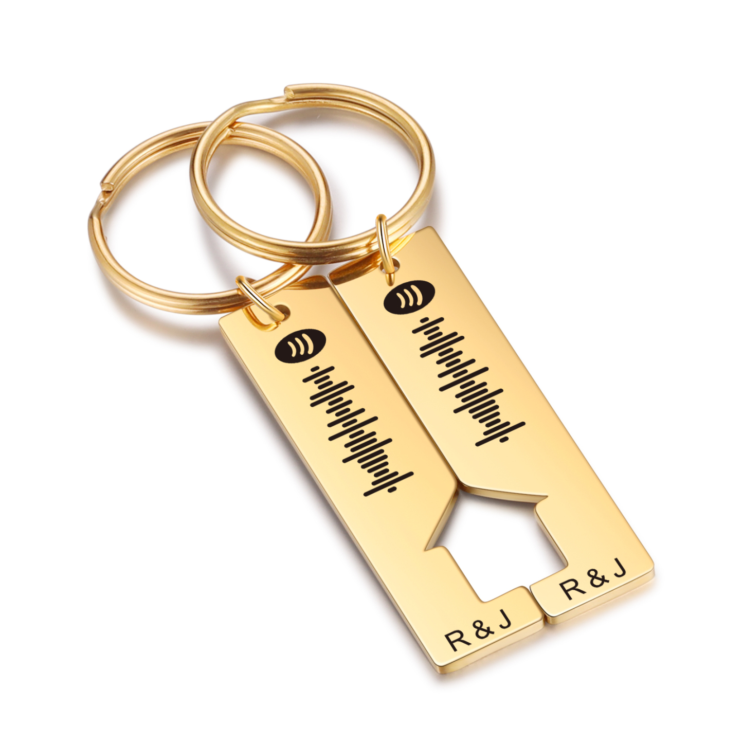 Personalised Spotify Code Keyring Custom 2 Letters Keychain Scannable Music Keychain Valentine's Day Gift for Couples-Jessemade AU